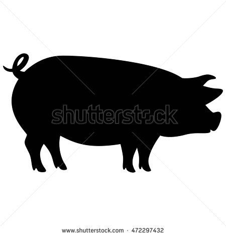 450x470 Vector Pig Silhouette