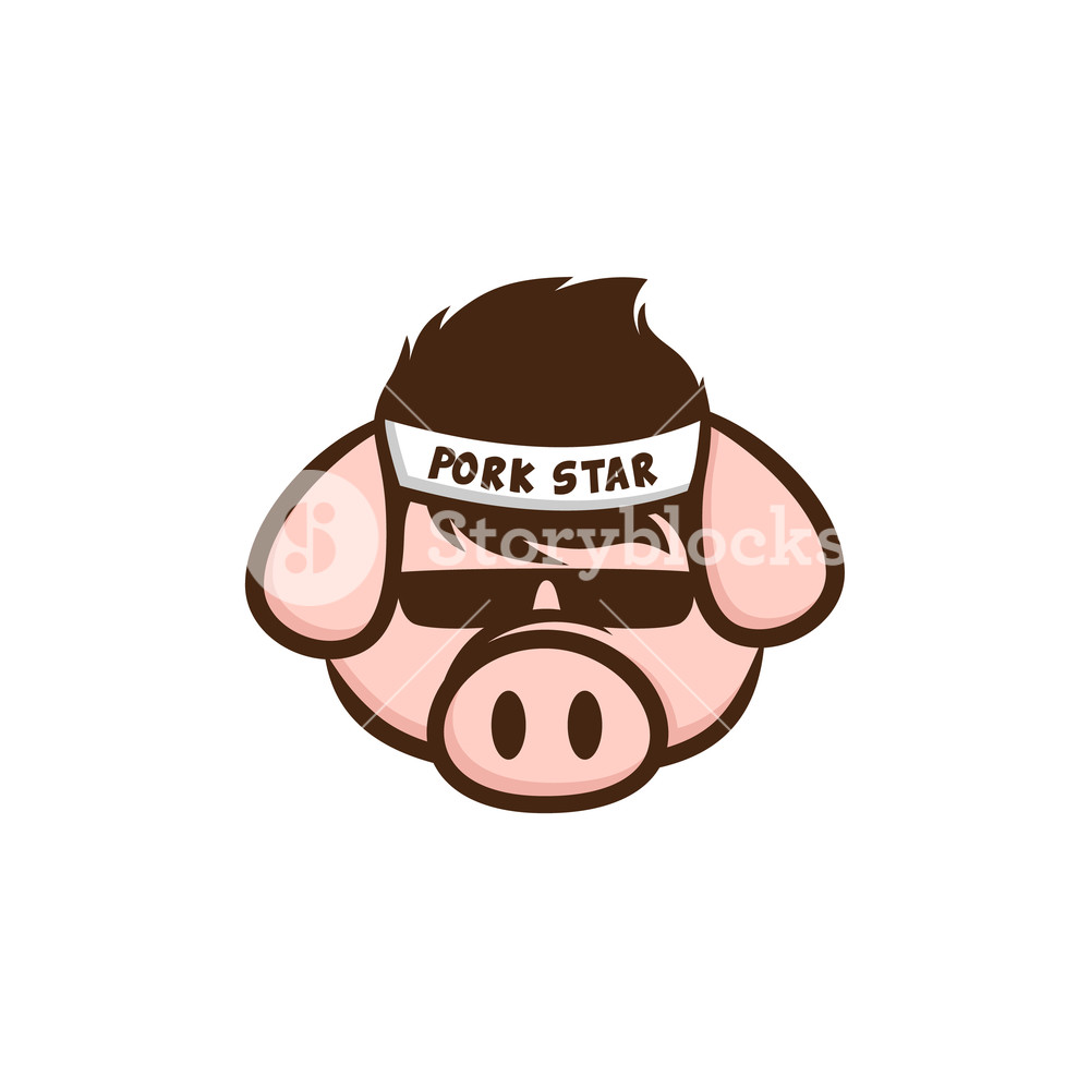 1000x1000 Cool Pig With Sunglasses Cartoon Vector Art Royalty Free Stock