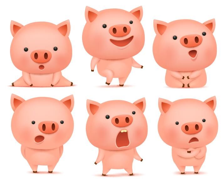 715x570 Free Cute Pink Pigs Vector Set Download Name Cute
