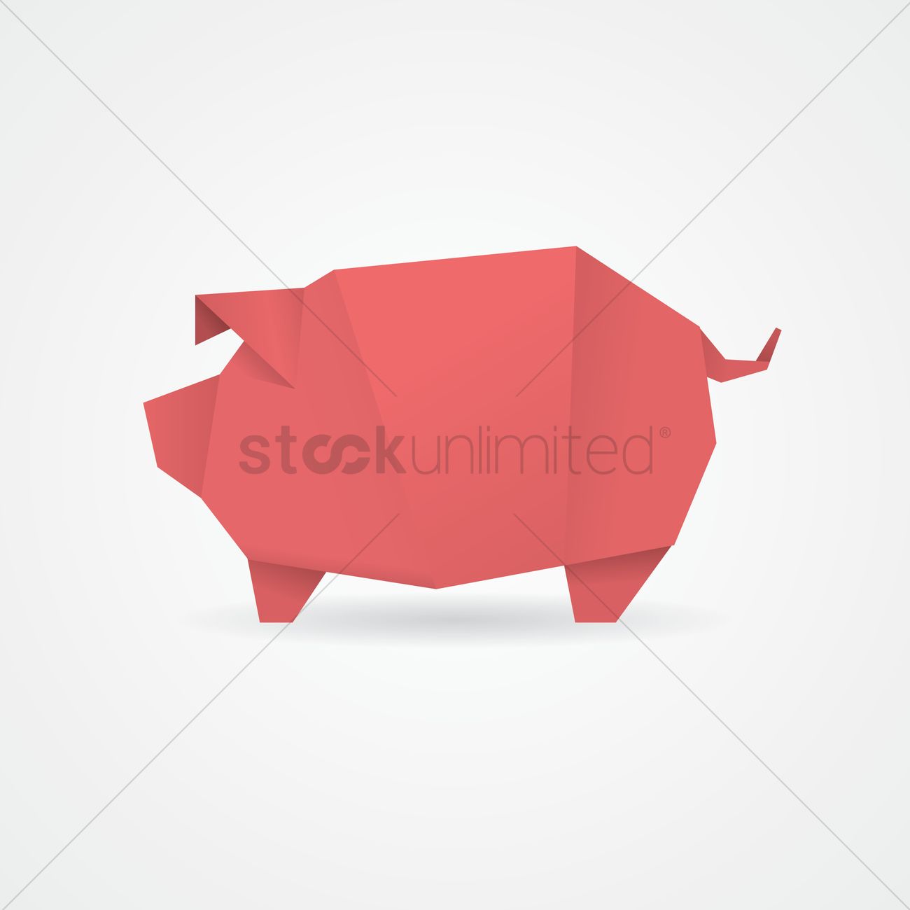 1300x1300 Free Paper Pig Vector Image