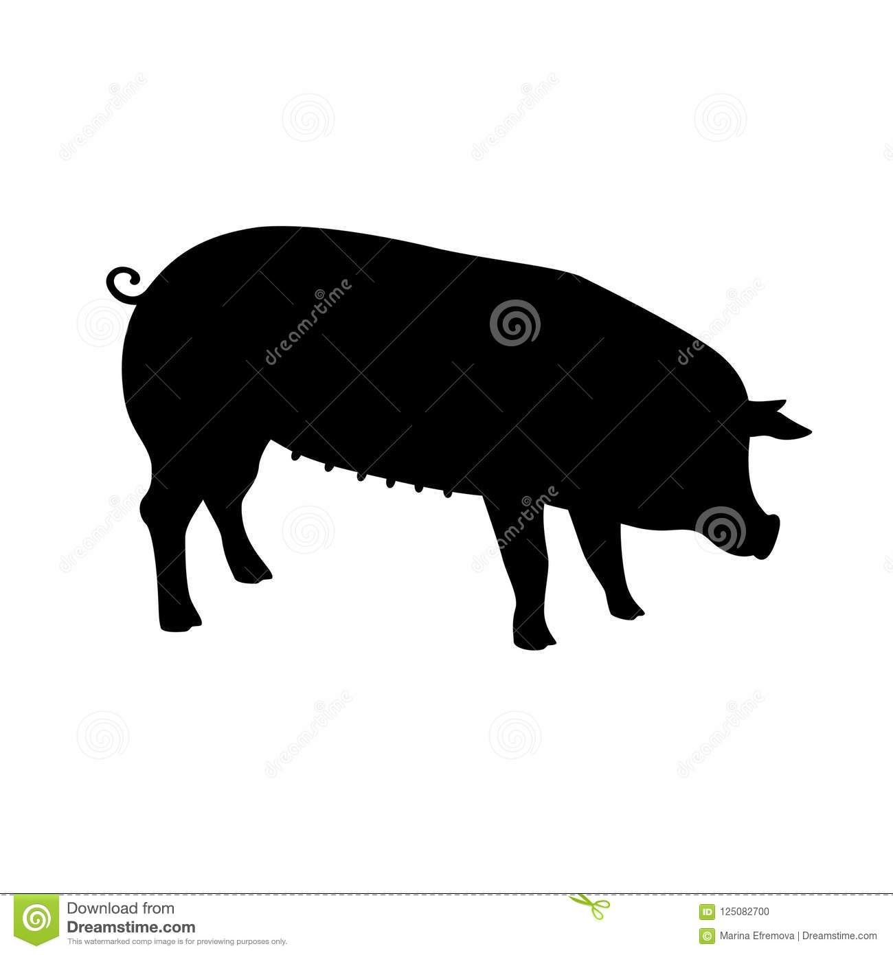 1300x1390 Huge Collection Of 'pig Silhouette Vector' Download More Than