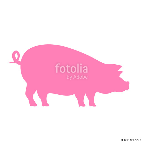 500x500 Pig Vector Silhouette Icon Stock Image And Royalty Free Vector