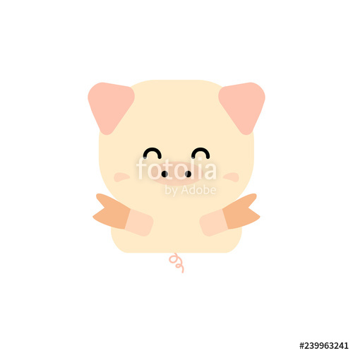 500x500 Simple Cute Pig Vector Stock Image And Royalty Free Vector