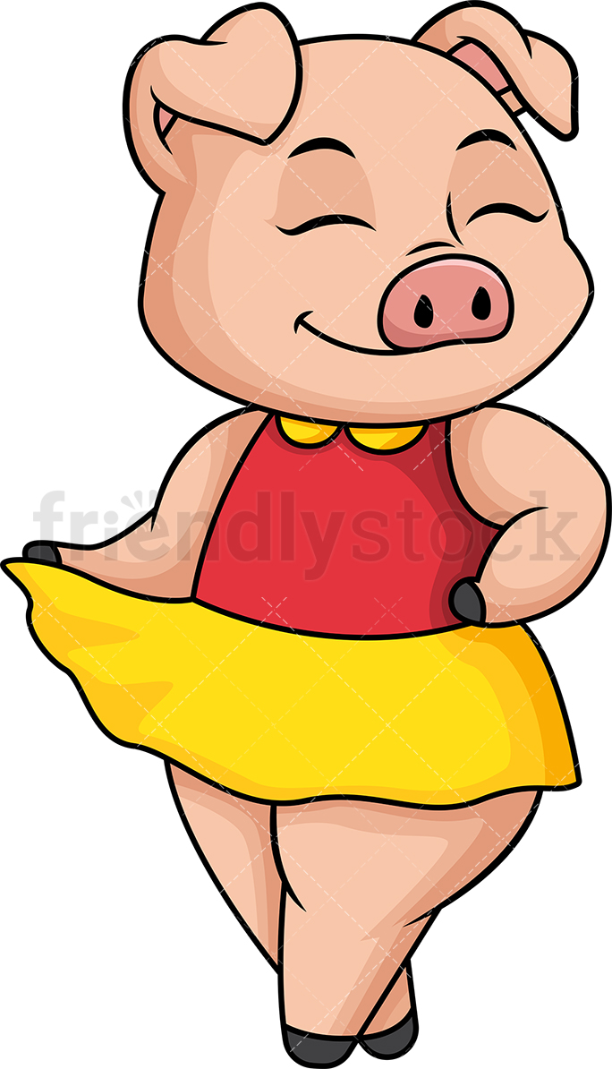 684x1194 Female Pig Cartoon Clipart Vector