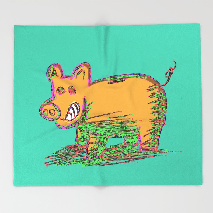 700x700 Pig Vector Selection Throw Blanket