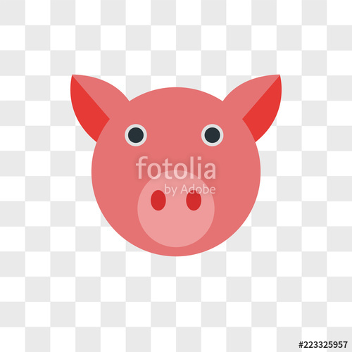 500x500 Pig Vector Icon Isolated On Transparent Background, Pig Logo