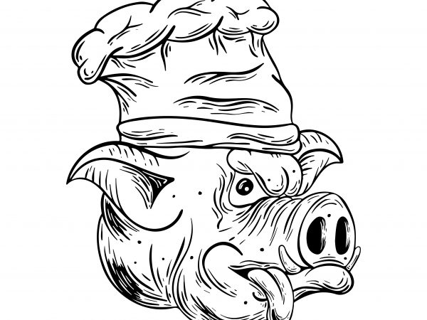 600x450 Cook Pig Vector T Shirt Design