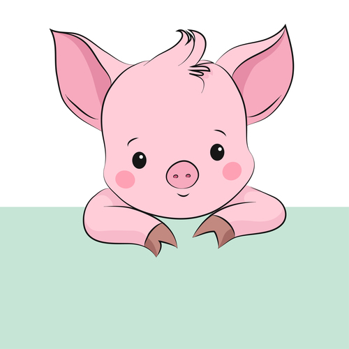 500x500 Cute Cartoon Pig Vector Design Free Download