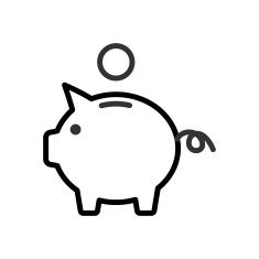 235x235 Piggy Bank Outline Icon Vector Art Illustration Social Studies