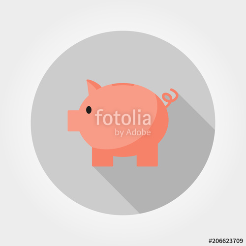 500x500 Piggy Bank Icon Vector Flat Stock Image And Royalty Free