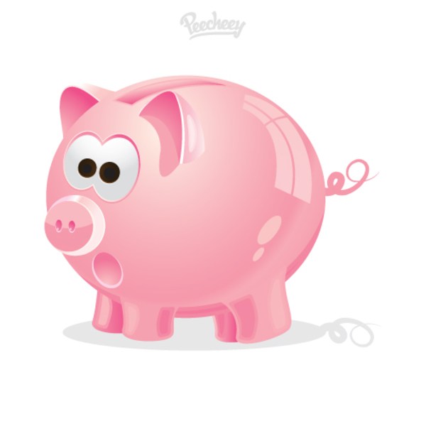600x600 Pink Piggy Bank Icon Free Vector