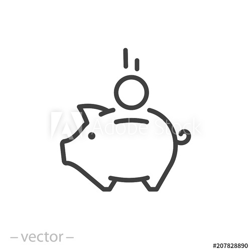 500x500 Piggy Bank Icon Vector