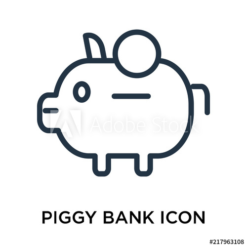 500x500 Piggy Bank Icons Isolated On White Background Modern And Editable