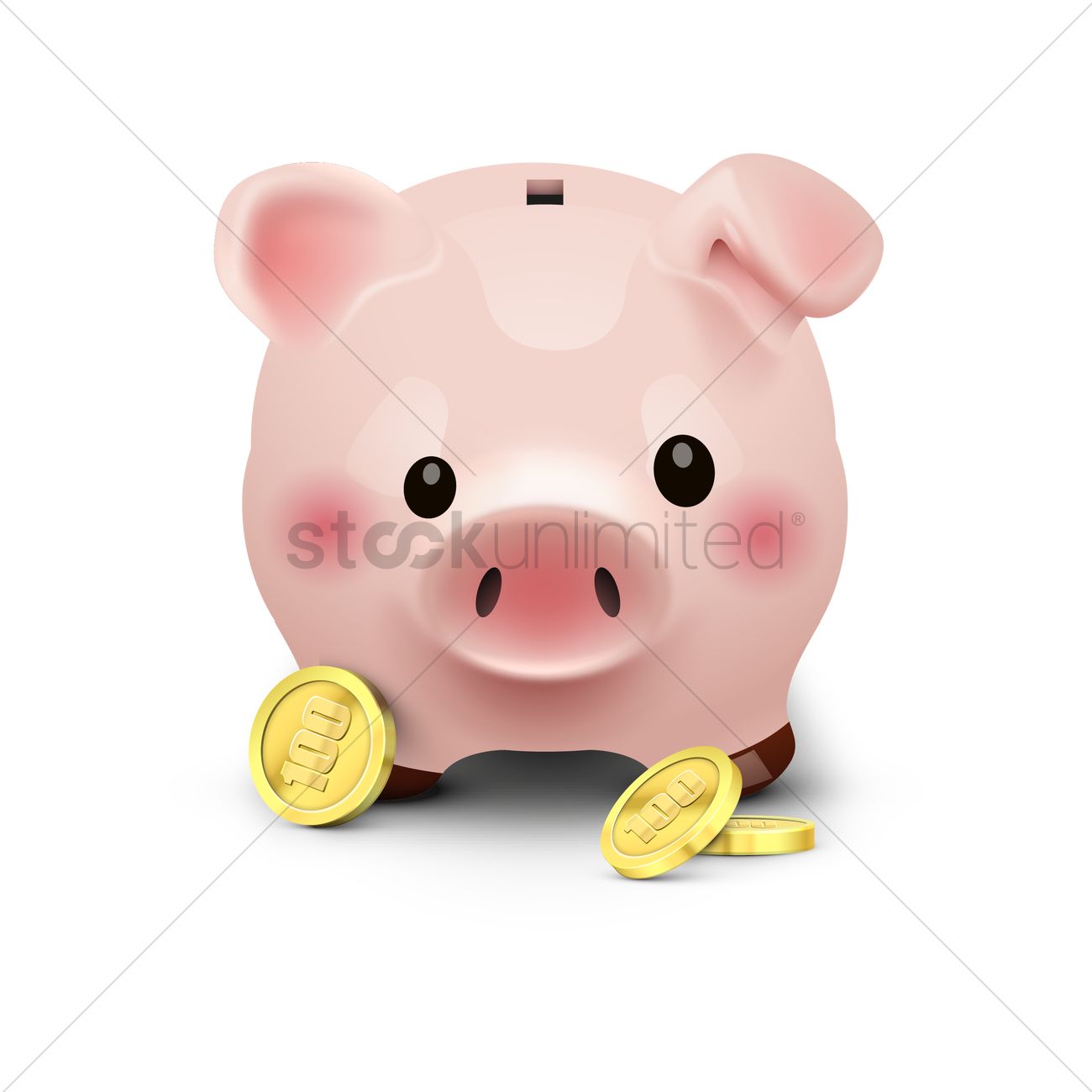 1300x1300 Piggy Bank Vector Image