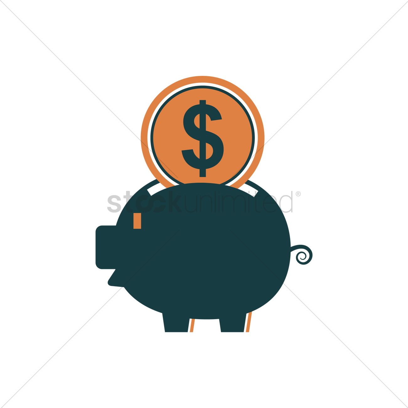 1300x1300 Piggy Bank Vector Image