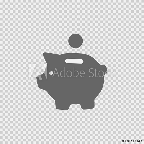 500x500 Piggy Bank Vector Icon On Transparent Background