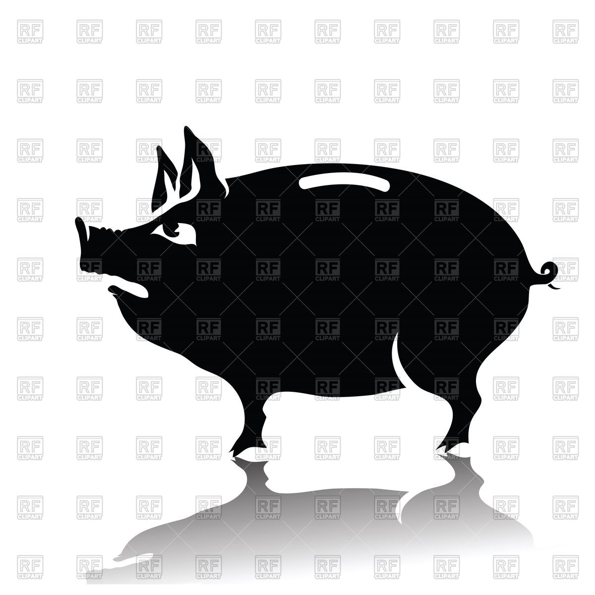 1200x1200 Silhouette Of Cartoon Piggy Bank Vector Image Of Plants