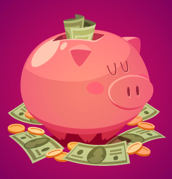 340x355 Free Piggy Bank Vector Free Vector Download
