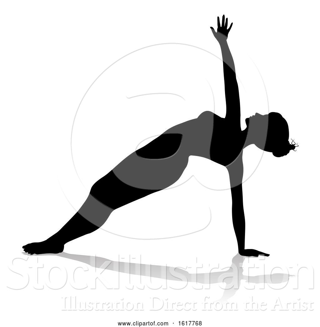 1024x1044 Vector Illustration Of Yoga Pilates Pose Lady Silhouette