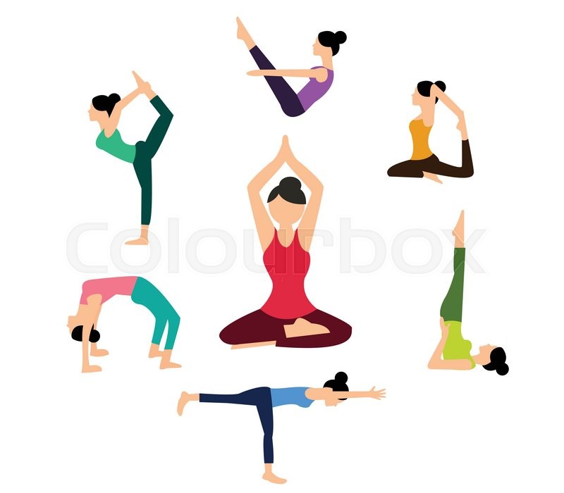 800x700 Woman Yoga Pose Position Fitness Stock Vector Colourbox