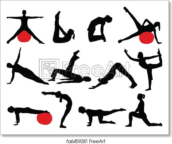 560x470 Free Art Print Of Pilates Silhouettes Pilates Women Silhouettes