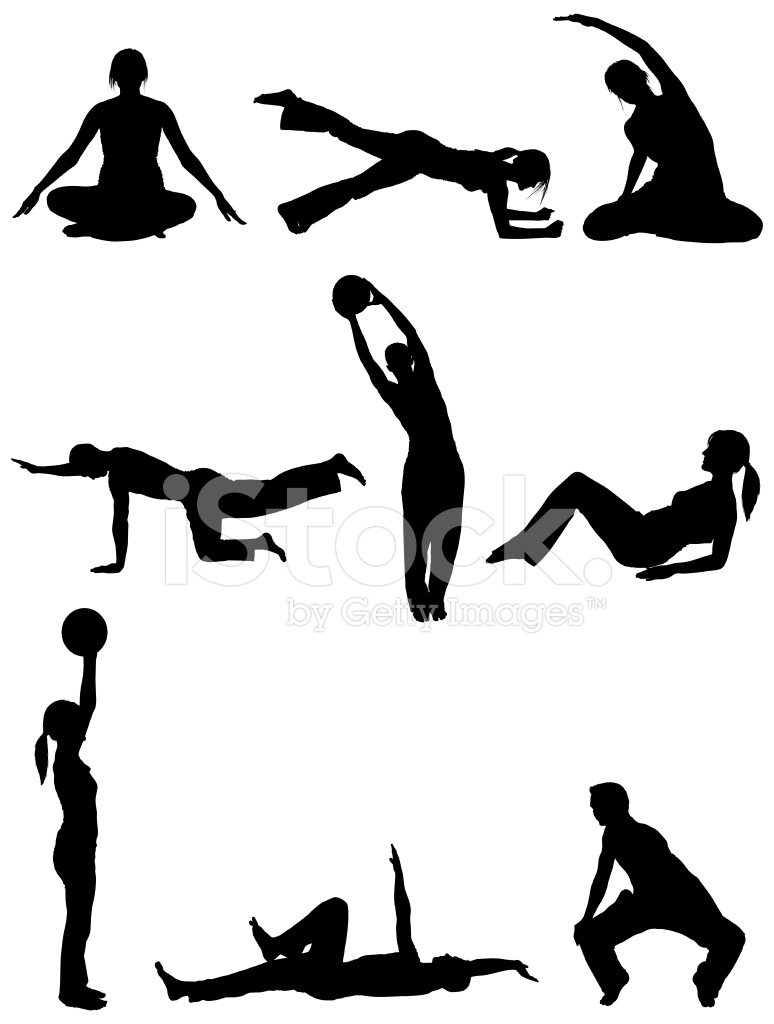 774x1024 Men And Women Body Sculpting Doing Yoga Pilates Stock Vector