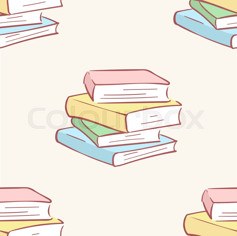 800x798 Pile Stack Books Pattern, Seamless, Stock Vector Colourbox