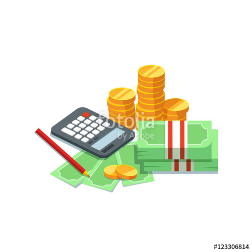 500x500 Design Concept To Count Money Vector Illustration Of Stacks