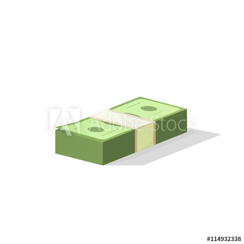 500x500 Pile Of Money Vector Illustration, Single Flock Of Cash Flat Icon
