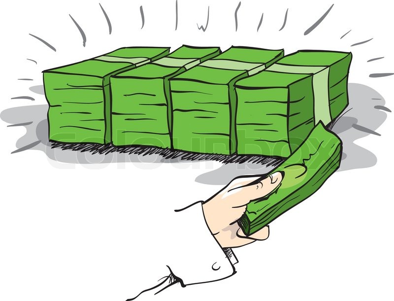 800x611 Pile Of Money With A Hand Taking Some Stock Vector Colourbox