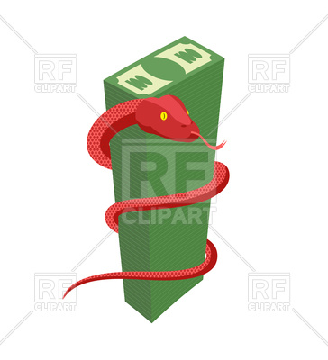 364x400 Snake Encircles Large Pile Of Money Vector Image Of Business