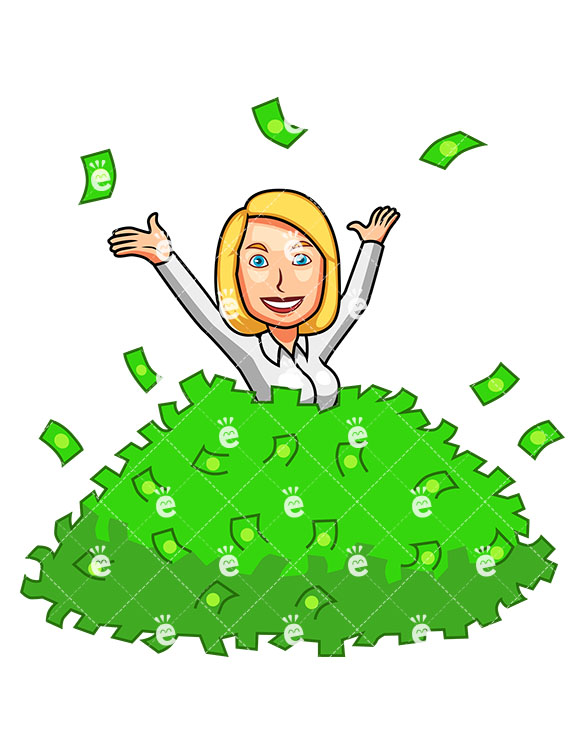 585x755 A Woman Behind A Huge Pile Of Money