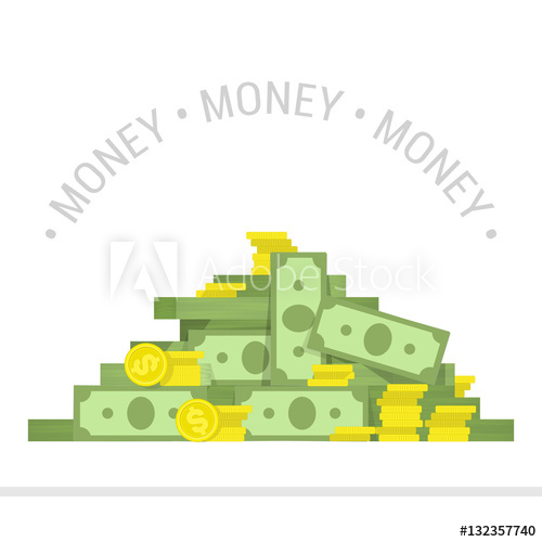 500x500 Big Pile Of Money Vector Illustration