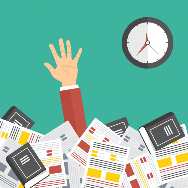 626x626 Overworked Businessman Under A Pile Of Paper Vector Premium Download