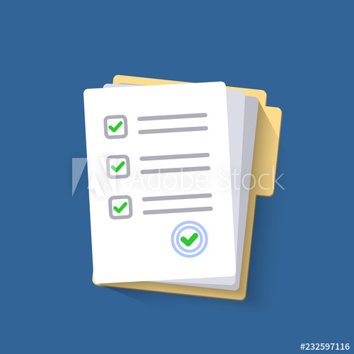 500x500 Paper Checklist Isolated Stack Of Paperwork Icon Pile