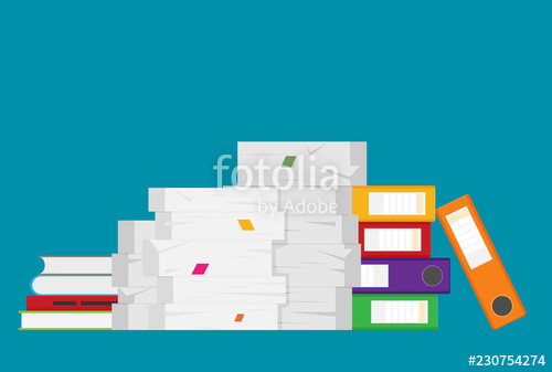 500x337 Pile Of Paper Documents And Folders Bureaucracy, Paperwork