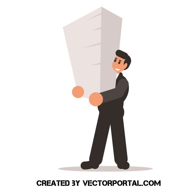 660x660 Office Worker Holding Pile Of Paper