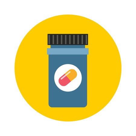 450x450 Medicine Bottle In Flat Style And Pill Bottle Isolated On Color