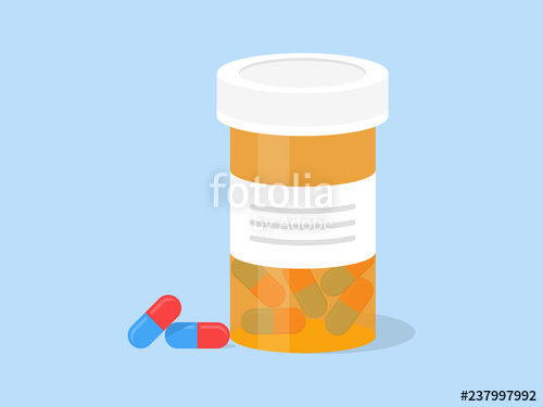 500x375 Pill Bottle Vector Illustration Medicine Bottle In Flat Style