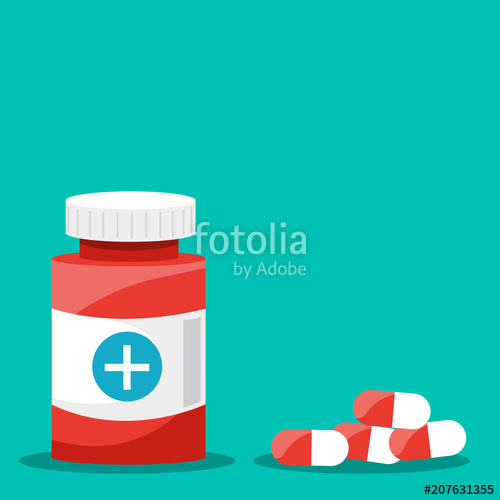 500x500 Pill Bottle Medical Capsules Container