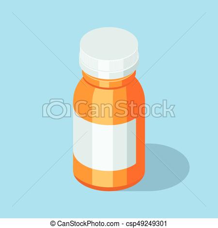450x470 Pill Bottle Medical Capsules Container Isometric Vector