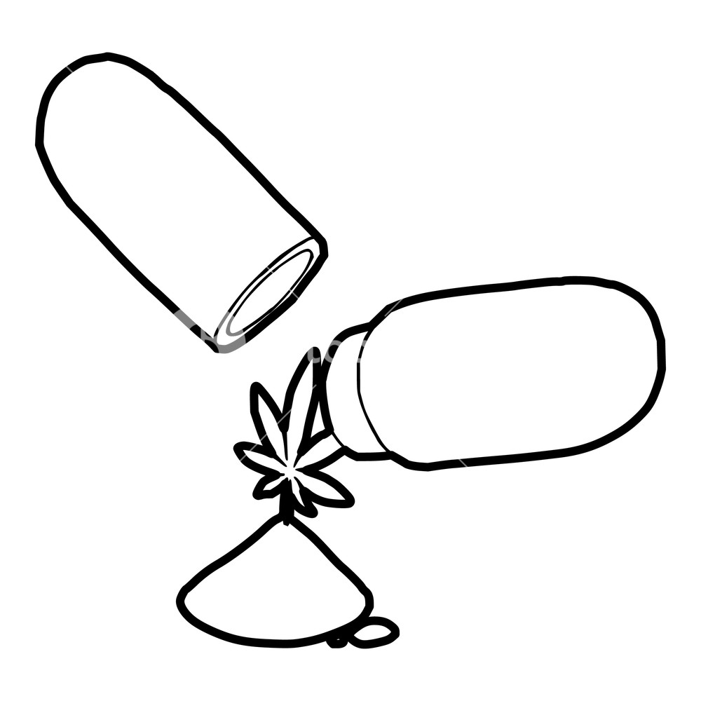 1000x1000 Medical Marijuana Pill Icon In Outline Style On A White Background