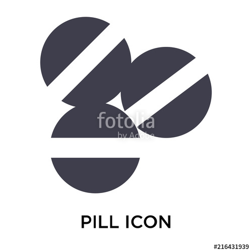 500x500 Pill Icon Vector Sign And Symbol Isolated On White Background