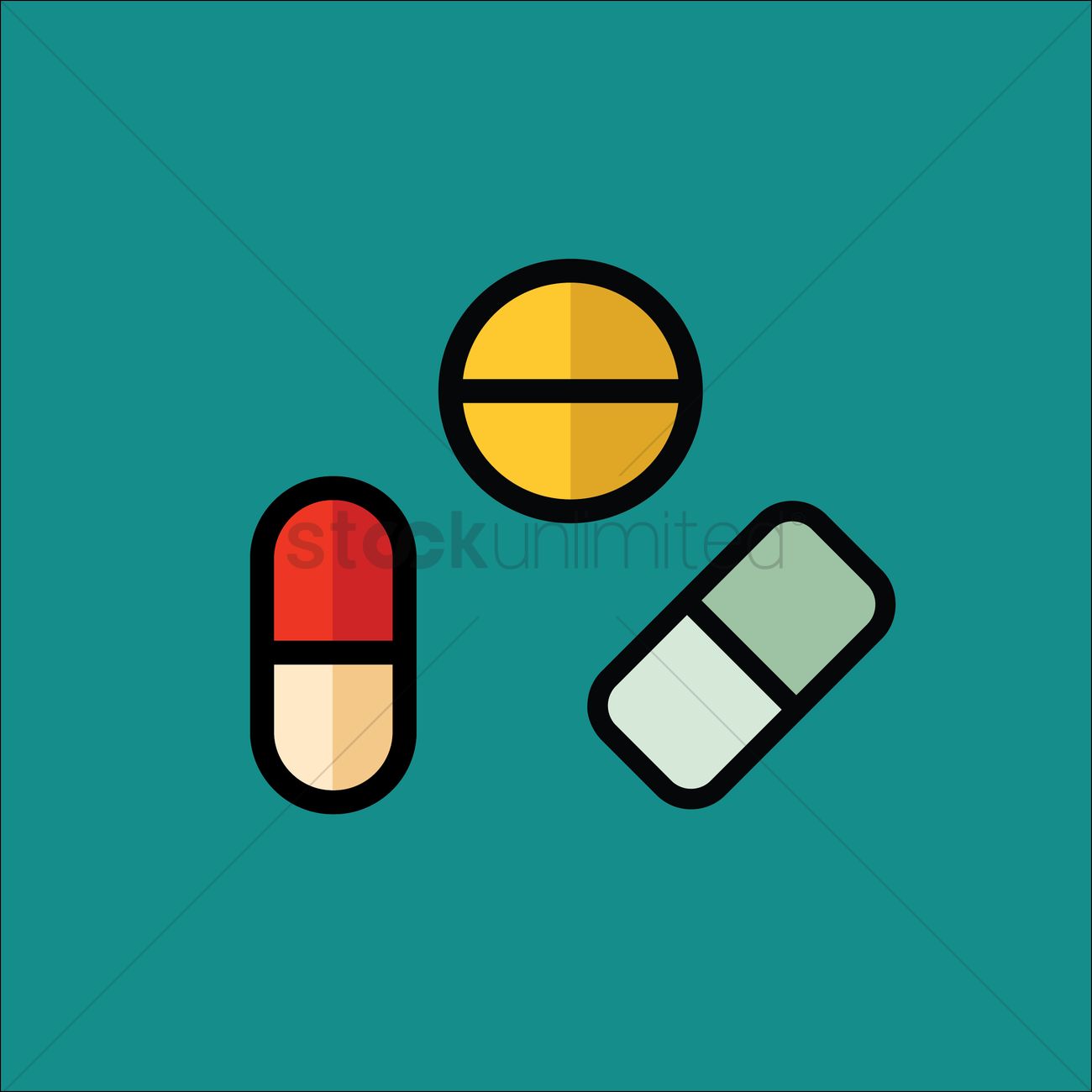 1300x1300 Free Three Pills Icon Vector Image