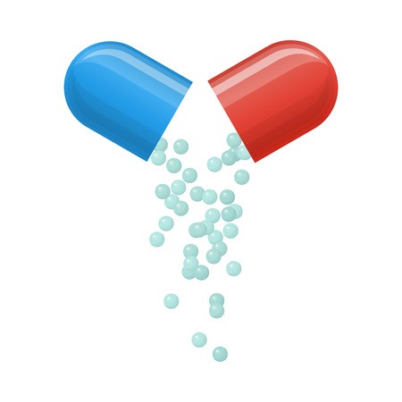 450x450 Open Capsule With Small Balls Of Drug Medical Icons Of Pill