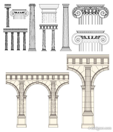 468x545 Designer European Pillar Vector Material