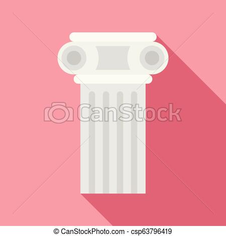 450x470 Temple Pillar Icon, Flat Style Temple Pillar Icon Flat