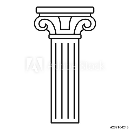 500x500 Ancient Pillar Icon Outline Ancient Pillar Vector Icon For Web