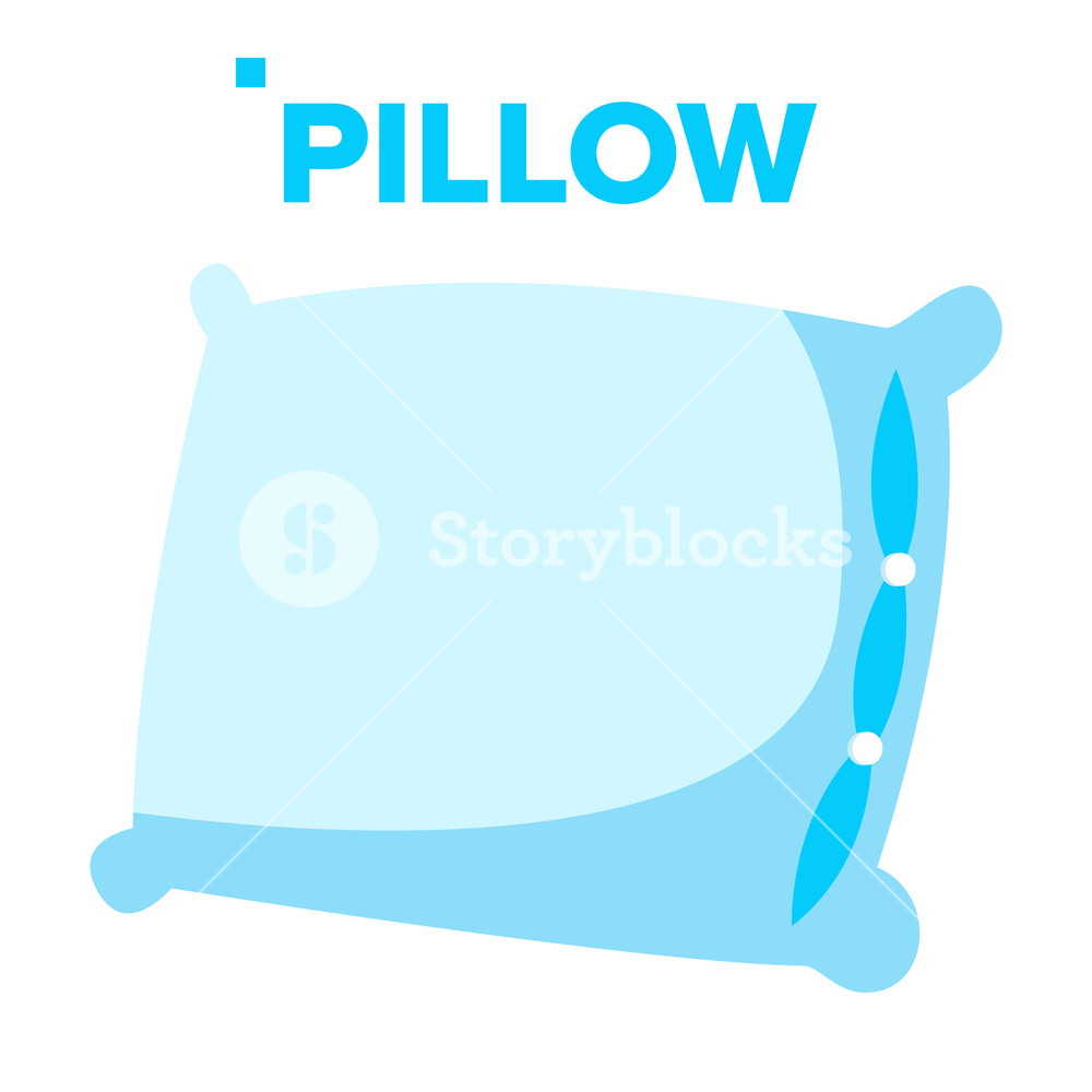 1000x1000 Pillow Vector Healthy Sleep Rest Symbol Isolated Flat Cartoon
