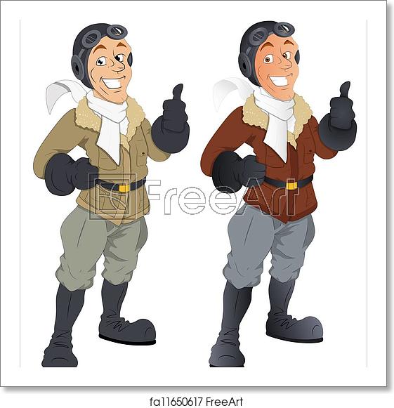 561x581 Free Art Print Of Cartoon Pilot Vector Characters Creative